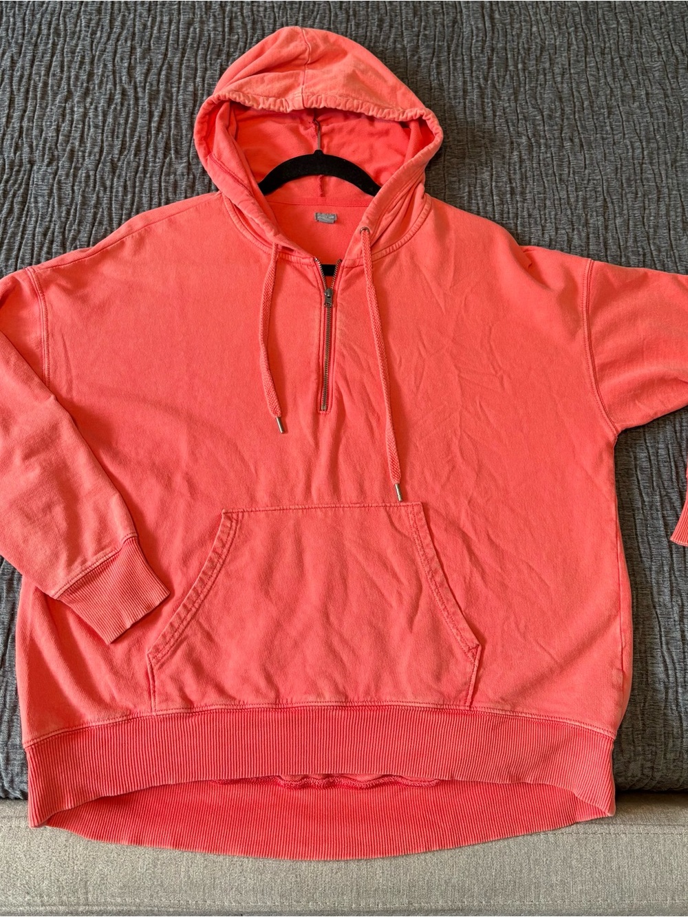 aerie Coral Half-Zip Hoodie. - Picture 4 of 6